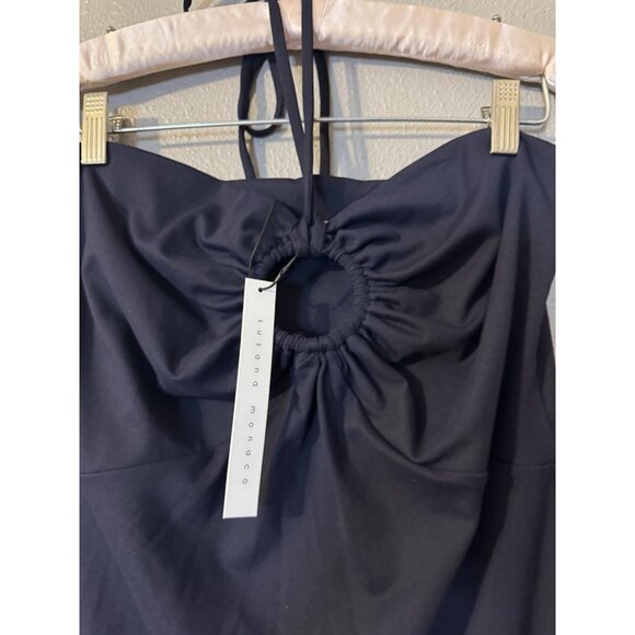 Susana Monaco Maxi Keyhole Dress XS Extra Small Navy Blue Bodycon NEW - Picture 6 of 10